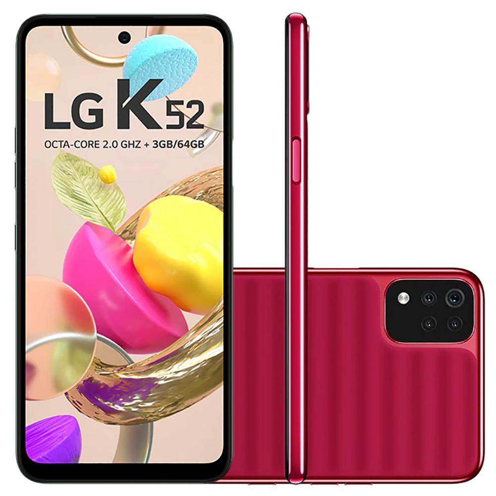 Smartphone LG K52 6.59 Polegadas Dual Chip Android 10.0 64GB Bluetooth 5.0 Vermelho