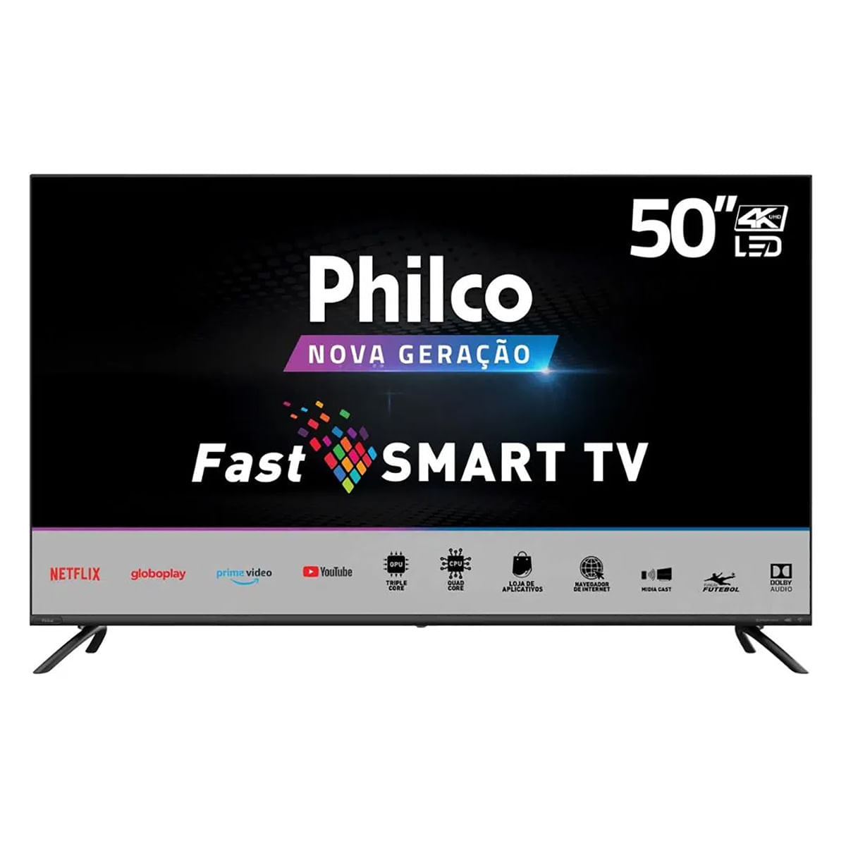 Smart TV Philco 50 Polegadas PTV50G70SBLSG 4K LED Preto Bivolt