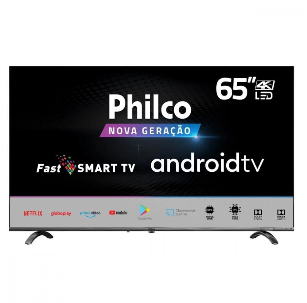 Smart Tv Philco LED 65 Polegadas 4K PTV65Q20AGBLS Prata Bivolt