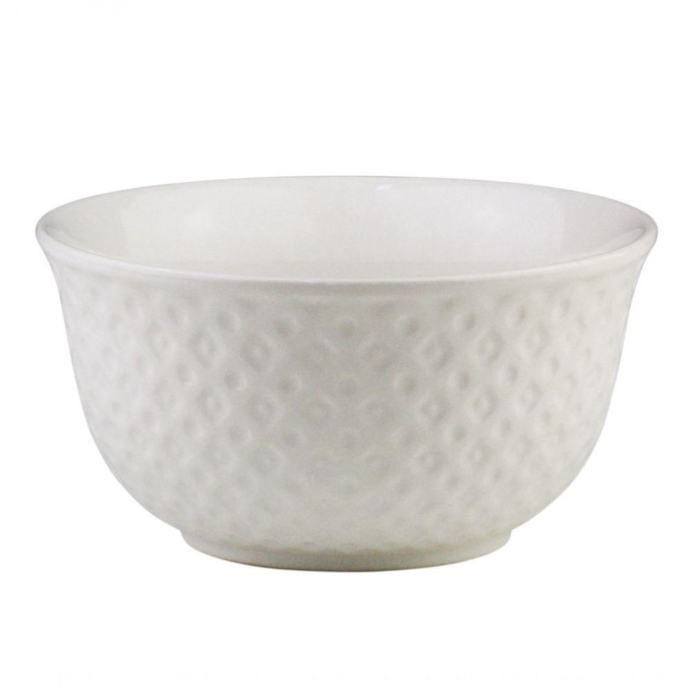 Bowl De Porcelana New Bone Losango Branco 12,5x6,5
