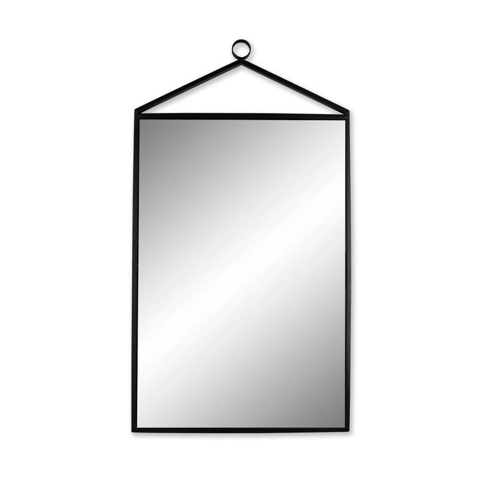 Espelho Preto Em Metal Retangular 63x34