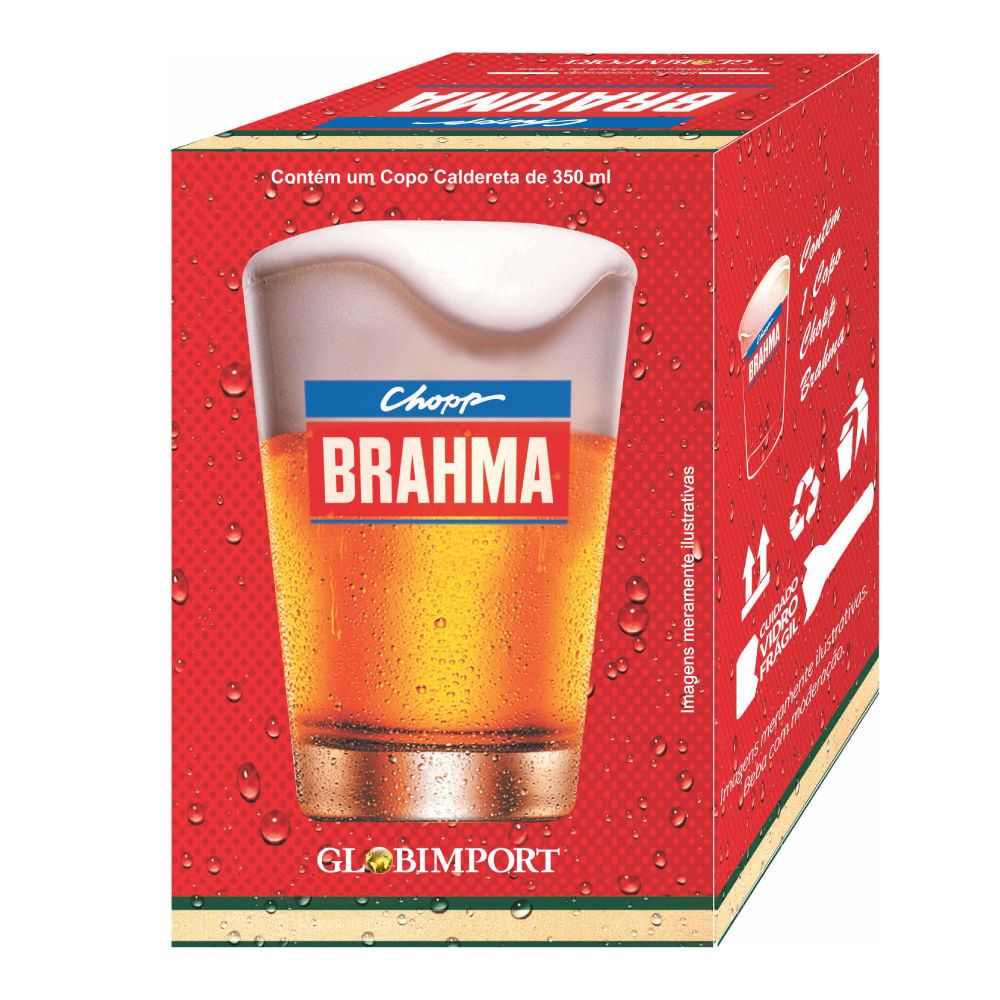 Kit 4 Copos de Cerveja 350ml Caldereta Crisa Brahma