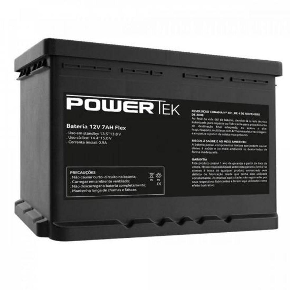 Bateria 12v/7ah Flex En012 Preta Powertek