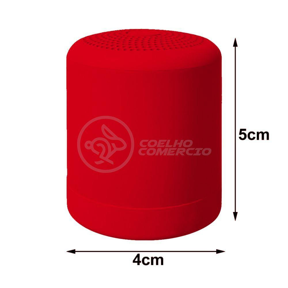 Mini Caixa De Som Wireless Speaker Potente BT Vermelho