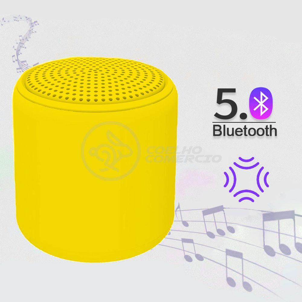 Mini Caixa De Som Wireless Speaker Potente Bluetooth Amarelo