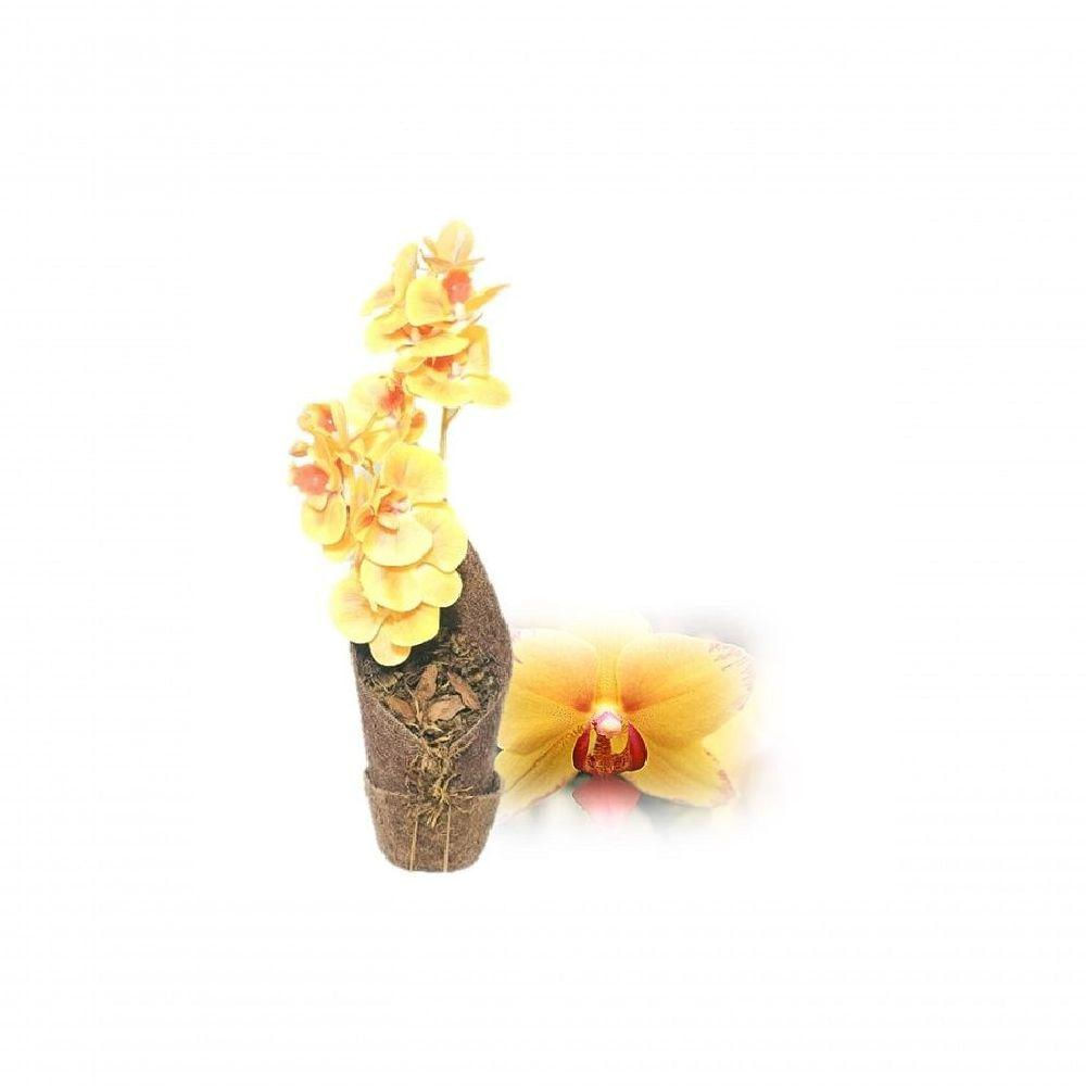 Orquídea Arranjo Phalaenopsis Amarela Artificial