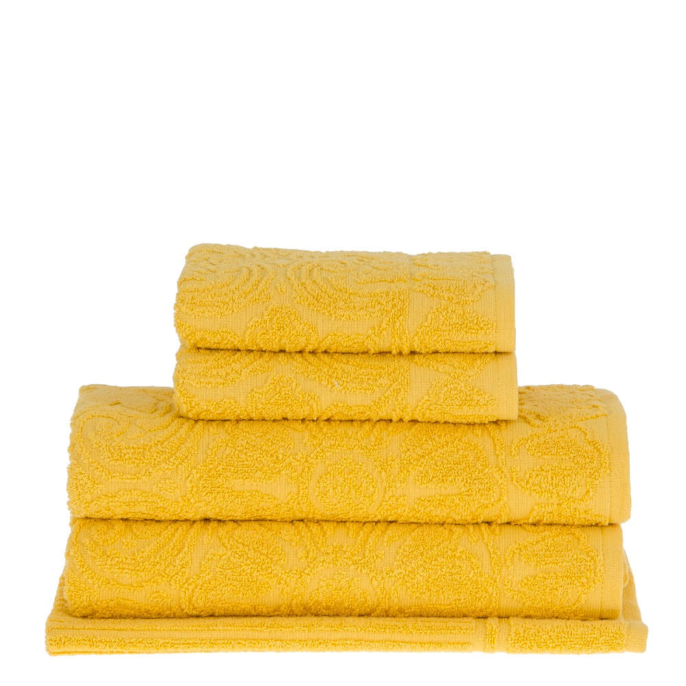 jogo toalhas banho buddemeyer 5p florentina amarelo
