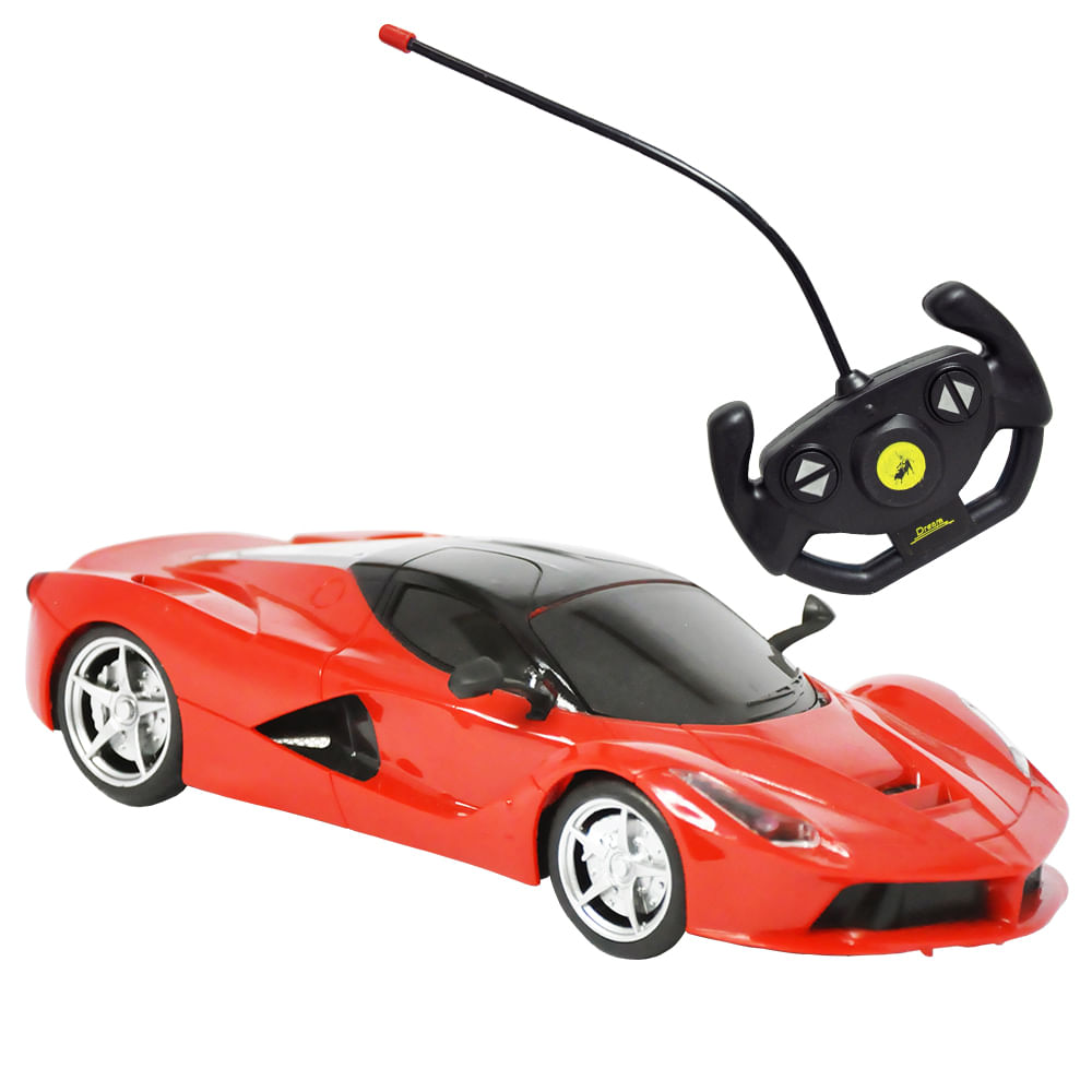Carrinho de controle remoto infantil grande sem fio com luzes carro de brinquedo menino Vermelho DM 1:20