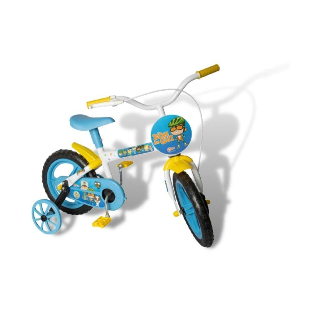 Bicicleta Aro 12 Infantil Brinquedo Azul/branco/amarelo