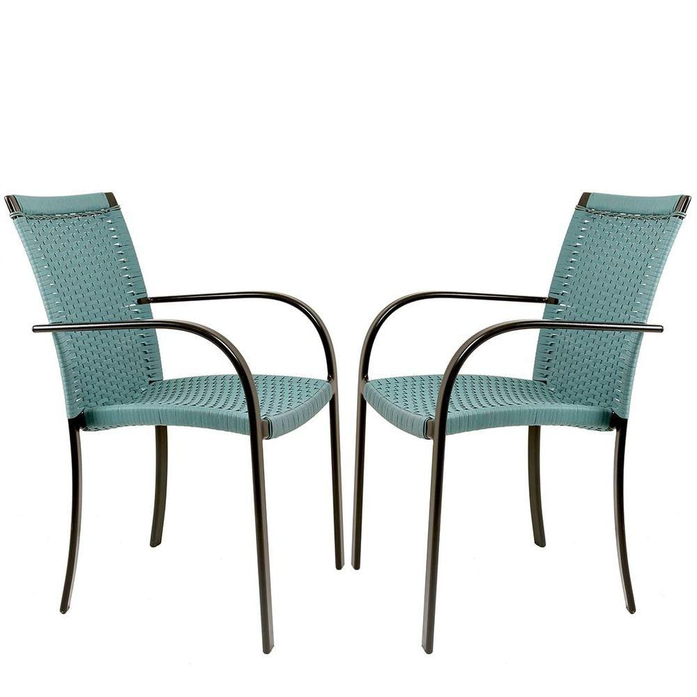 2 Cadeiras Ascoli Azul Turquia, Alumínio Pintura Eletrostática Preta