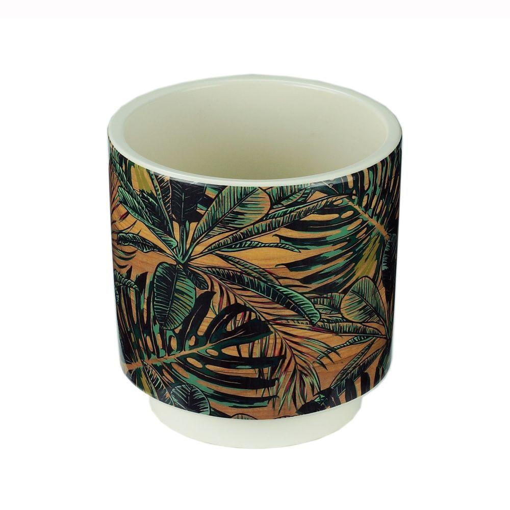 Vaso Decorativo Cerâmica Tropical 12X13Cm