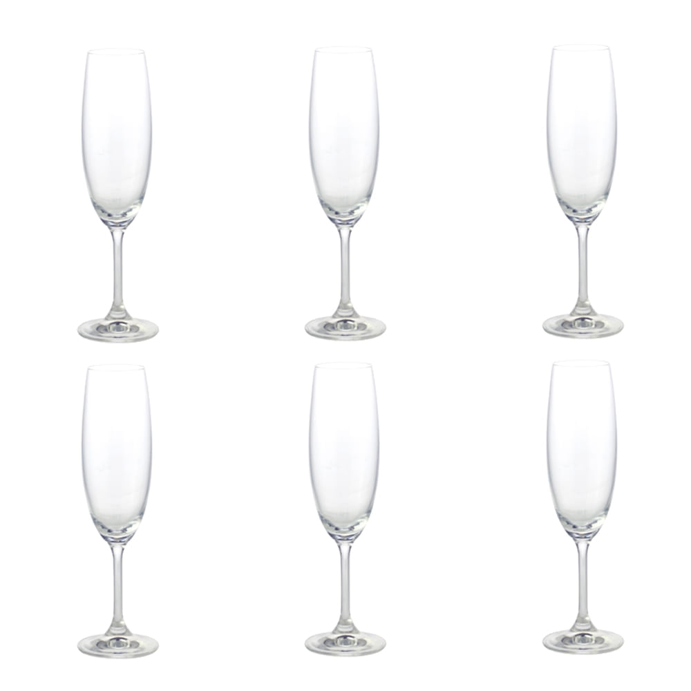 Jogo taças champagne em cristal Lyor Sommelier 220ml 6 peças