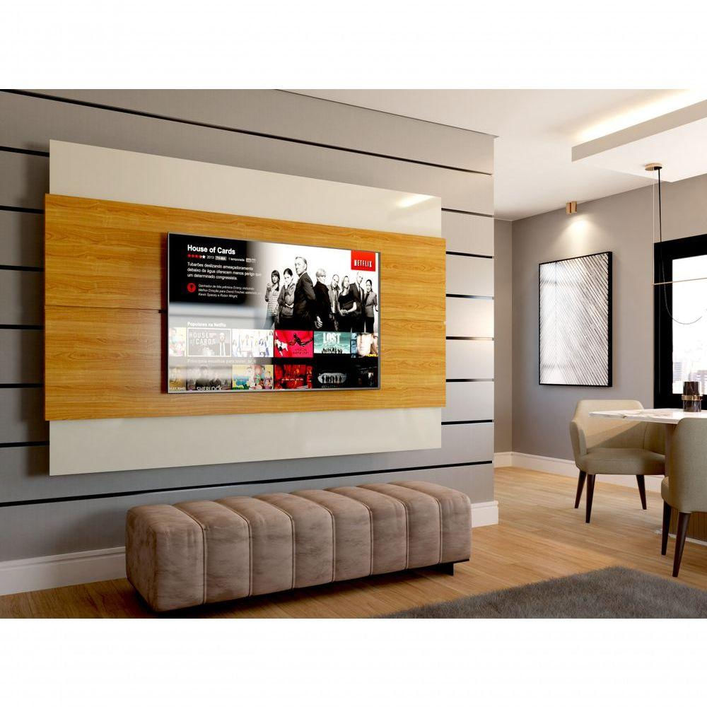 Painel Para Tv Suspenso Wall Limit 218 Cor Off White/nature