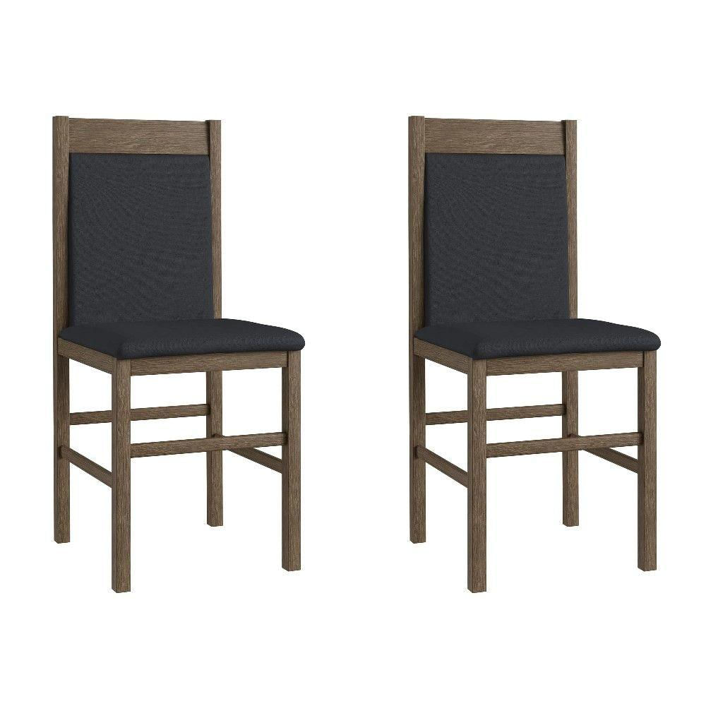 Conjunto 2 Cadeiras De Madeira Ameixa Negra Branco