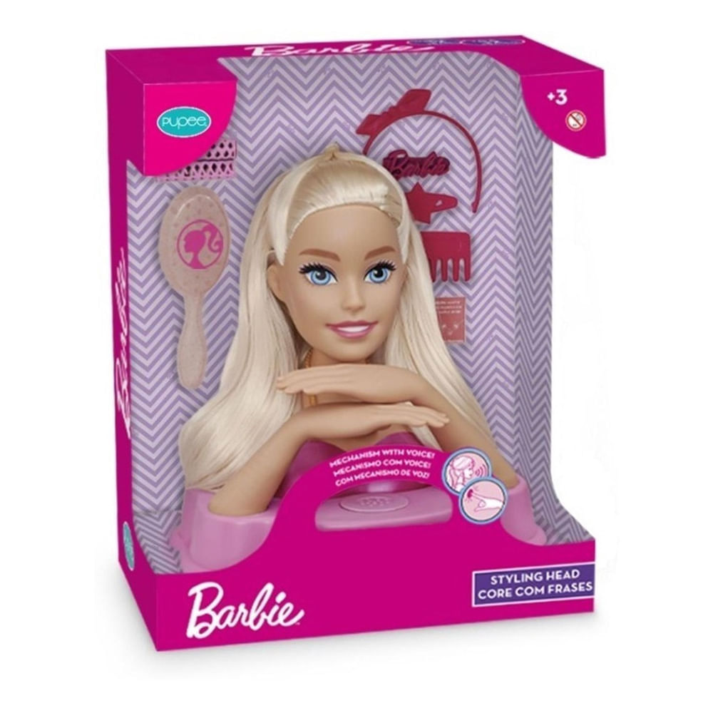 Barbie Styling Head Core Com 12 Frases Pupee 1291