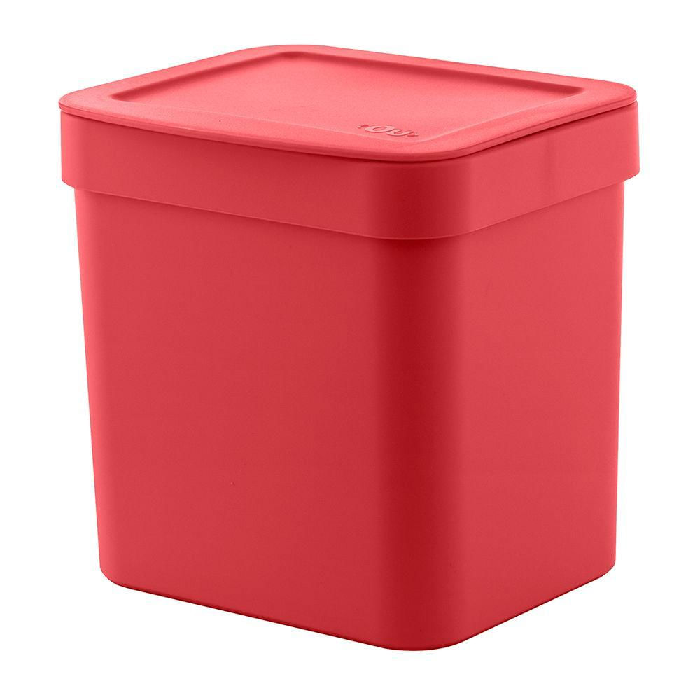 Lixeira para Cozinha 2,5 litros Cesto de Lixo Bancada de Pia Trium Vermelho Ou