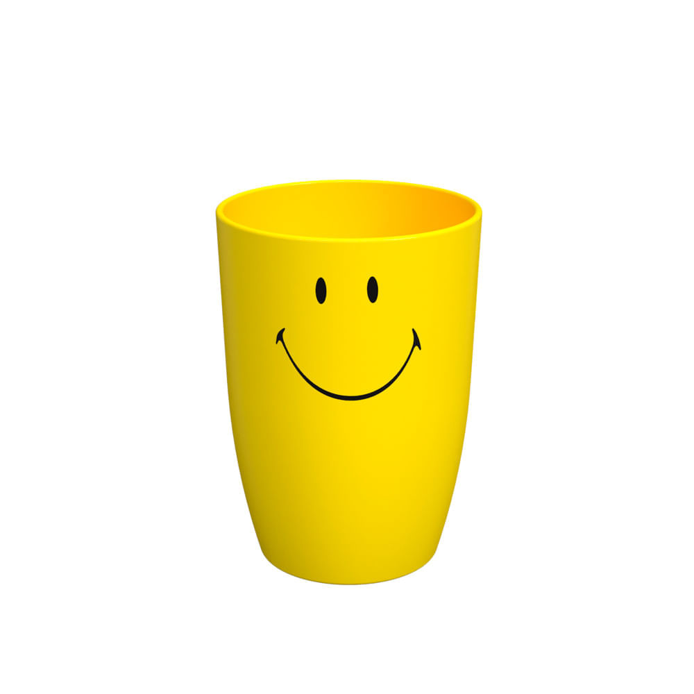 Copo em plástico Coza Smiley 275ml amarelo