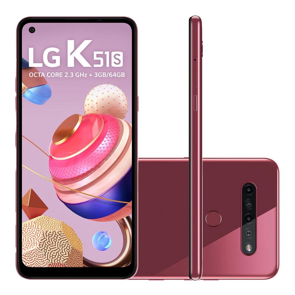 Smartphone LG K51S K510B 64GB Dual Chip Tela 6.5" 4G WiFi Câmera Quad 32MP+5MP+2MP+2MP Vermelho