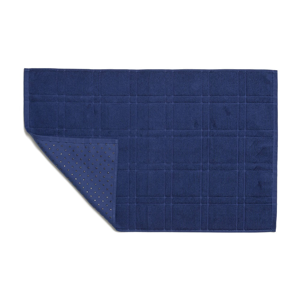 toalha de piso santista 100% algodão antiderrapante square marinho
