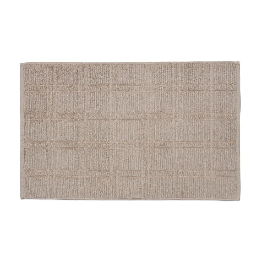toalha de piso santista 100% algodão antiderrapante square bege