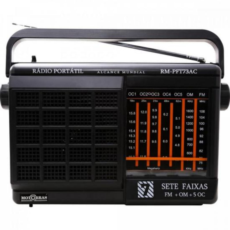 Rádio Portátil 7 Faixas RM-PFT73AC Preto MOTOBRAS