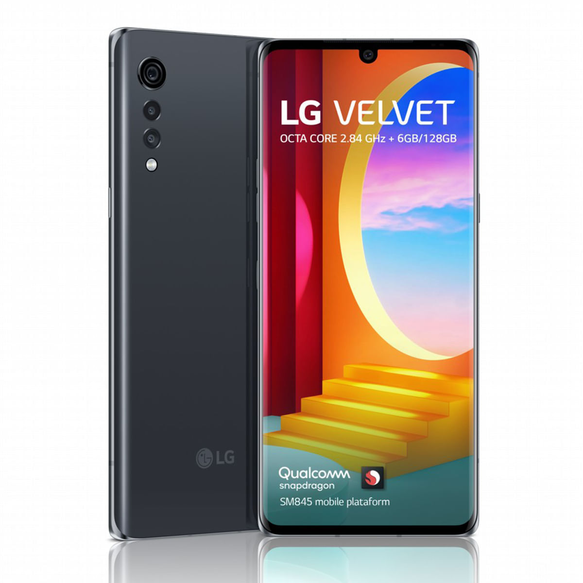Smartphone LG Velvet LM-G910EMW 6GB 128GB Tela 6,8 48Mp+8Mp+5Mp Aurora Gray