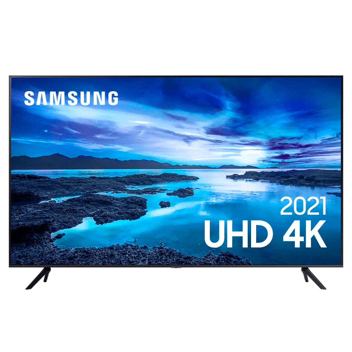 Smart TV Samsung 75" UHD 4K UN75AU7700GXZD Processador Crystal 4K Alexa Cinza Titan Bivolt