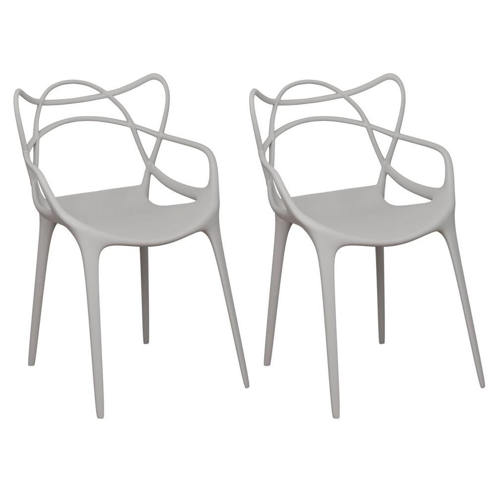 Kit 02 Cadeiras Decorativas Amsterdam Branco