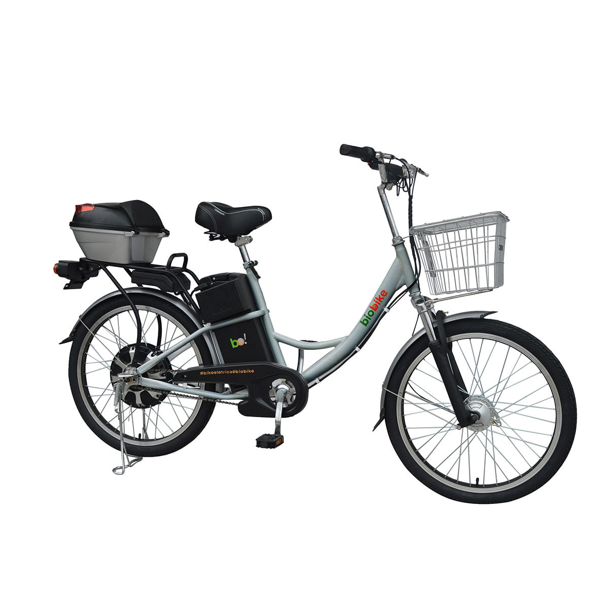 Bicicleta Elétrica Biobike CONFORT Aro 24" | Cor: Prata
