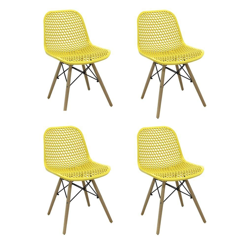 Kit 04 Cadeiras Eloísa Amarelo