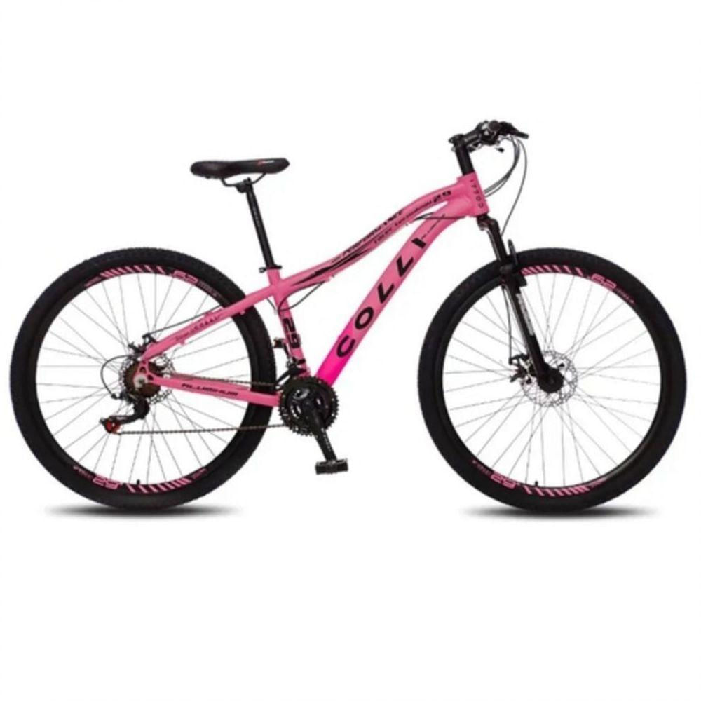 Bicicleta Eudora 542-19D Aro 29 542 Disco Traseiro Shimano 21M Colli Rosa Neon