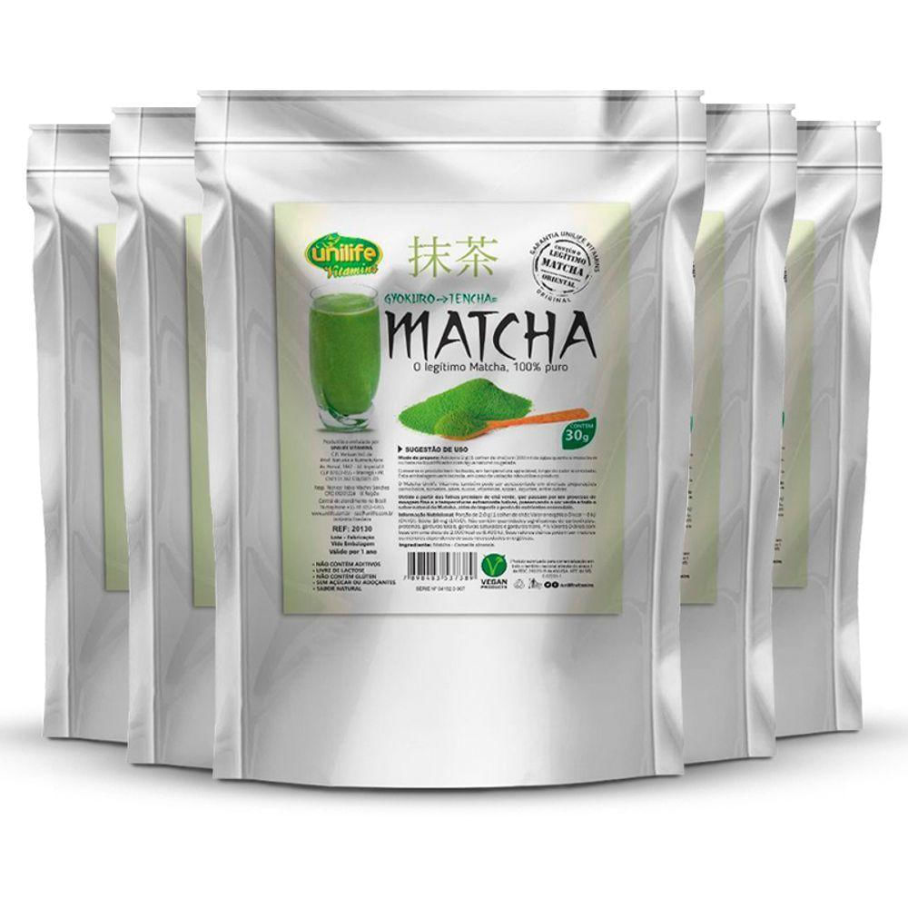 Kit 5 Matcha Puro E Organico Sóluvel 30G Unilife