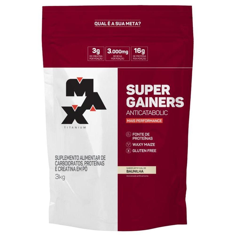 Super Gainers - 3kg - Max Titanium Sabor:baunilha
