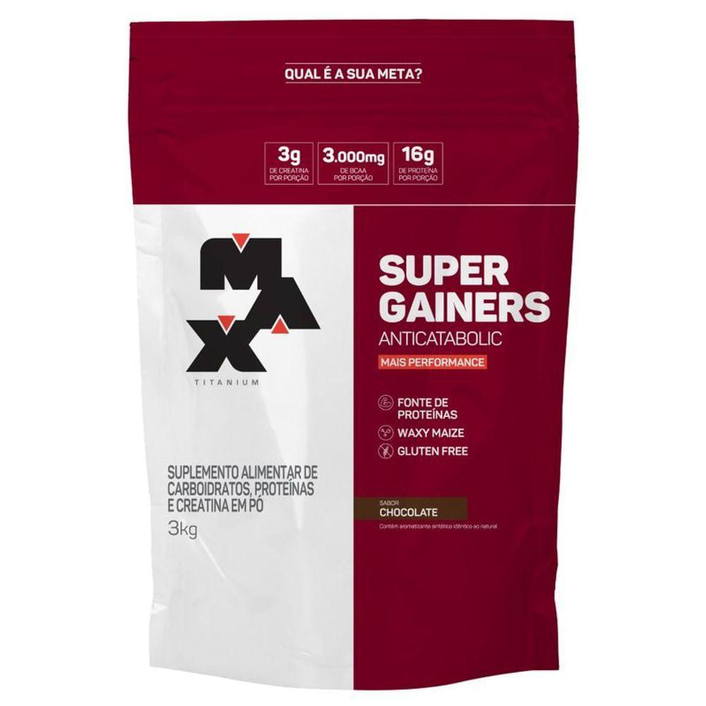 Super Gainers - 3kg - Max Titanium Sabor:morango