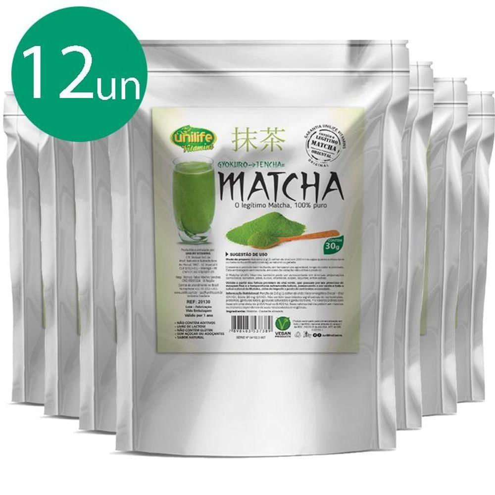Kit 12 Matcha Puro E Organico Sóluvel 30G Unilife