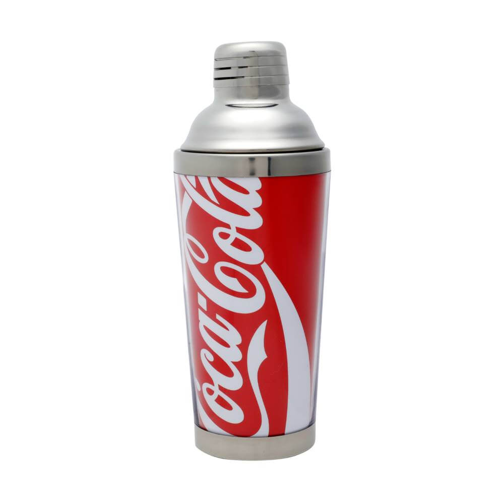 Coqueteleira Aço Inox Plástico Coca-Cola Enjoy Fd Vermelho 8,8X8,8X23cm - 500ml