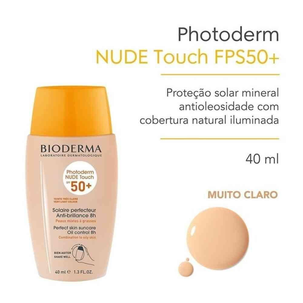 Protetor Solar Facial Photoderm Nude Touch Fps50+ Claro 40ml