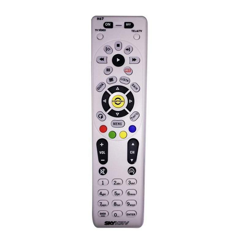 Controle Remoto Receptor SKY HDTV H67 com Chave - Mxt