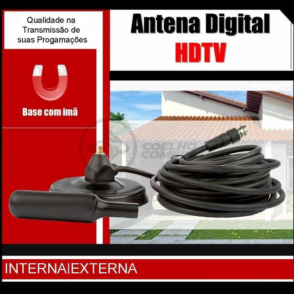 Antena Digital Portátil Interna E Externa Full Hdtv Vhf 4K
