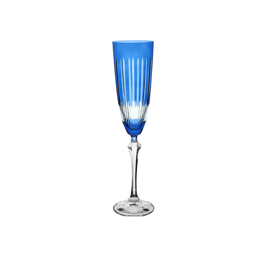 Taça para champanhe em cristal L'Hermitage Elizabeth 200ml azul