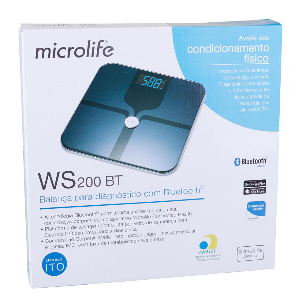Balança Digital Bioimpedância 180kg Bluetooth Microlife WS200