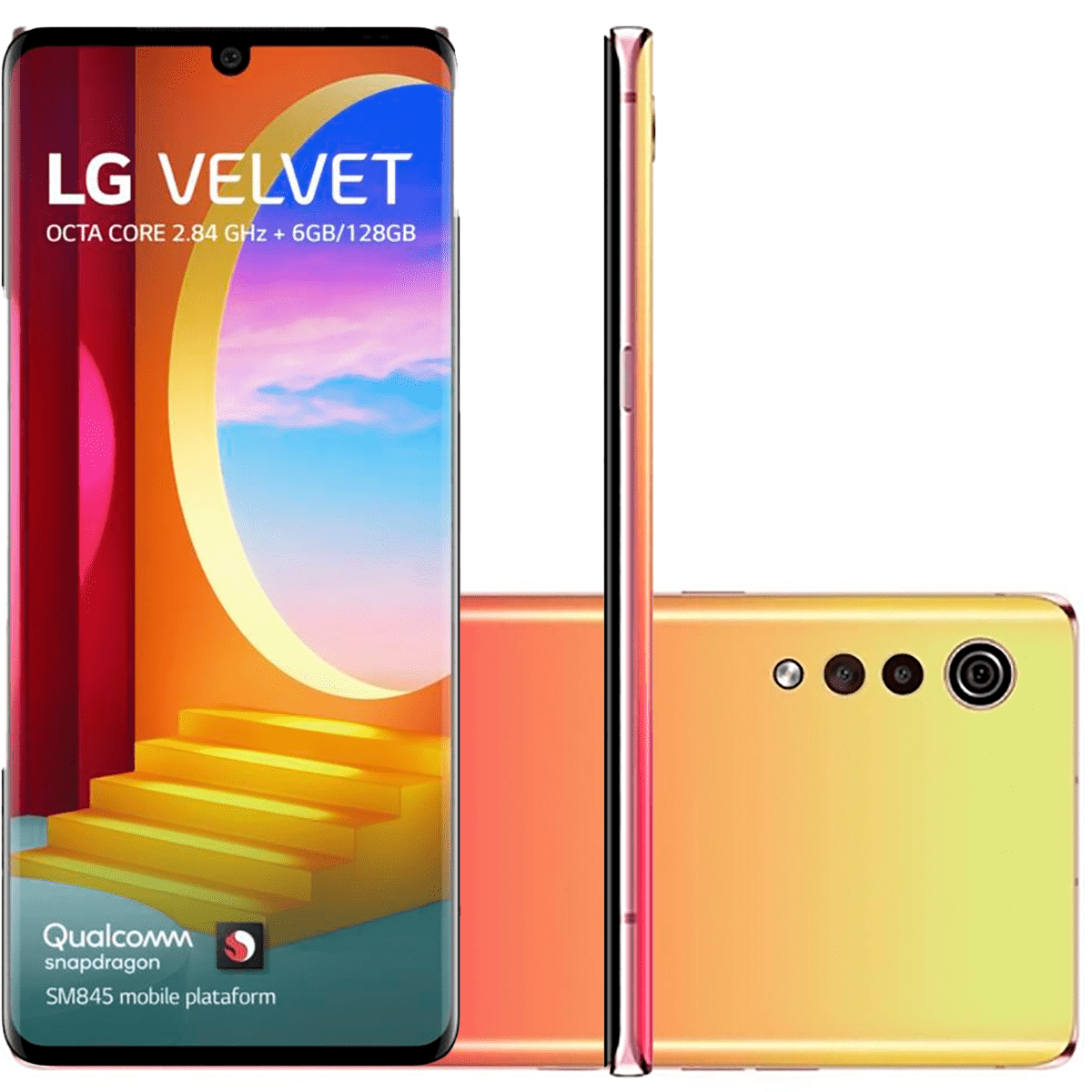 Smartphone LG Velvet LM-G910EMW 6GB 128GB Tela 6,8 48Mp+8Mp+5Mp Illusion Sunset
