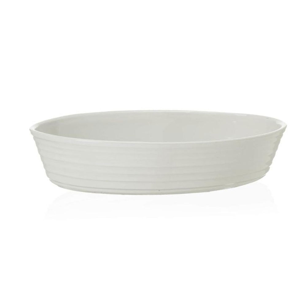 Assadeira Oval Gourmet Ceramica Branco 31x21cm