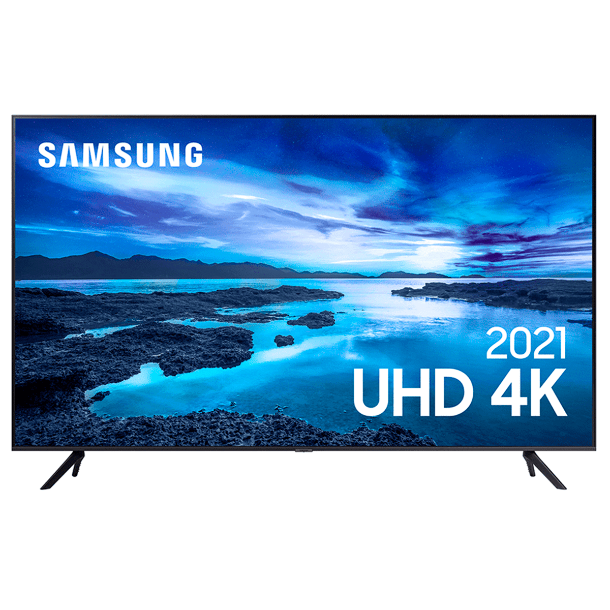 Smart TV Samsung 60" UHD 4K 60AU7700 Crystal 4K Tela Sem limites Controle Único Preto Bivolt