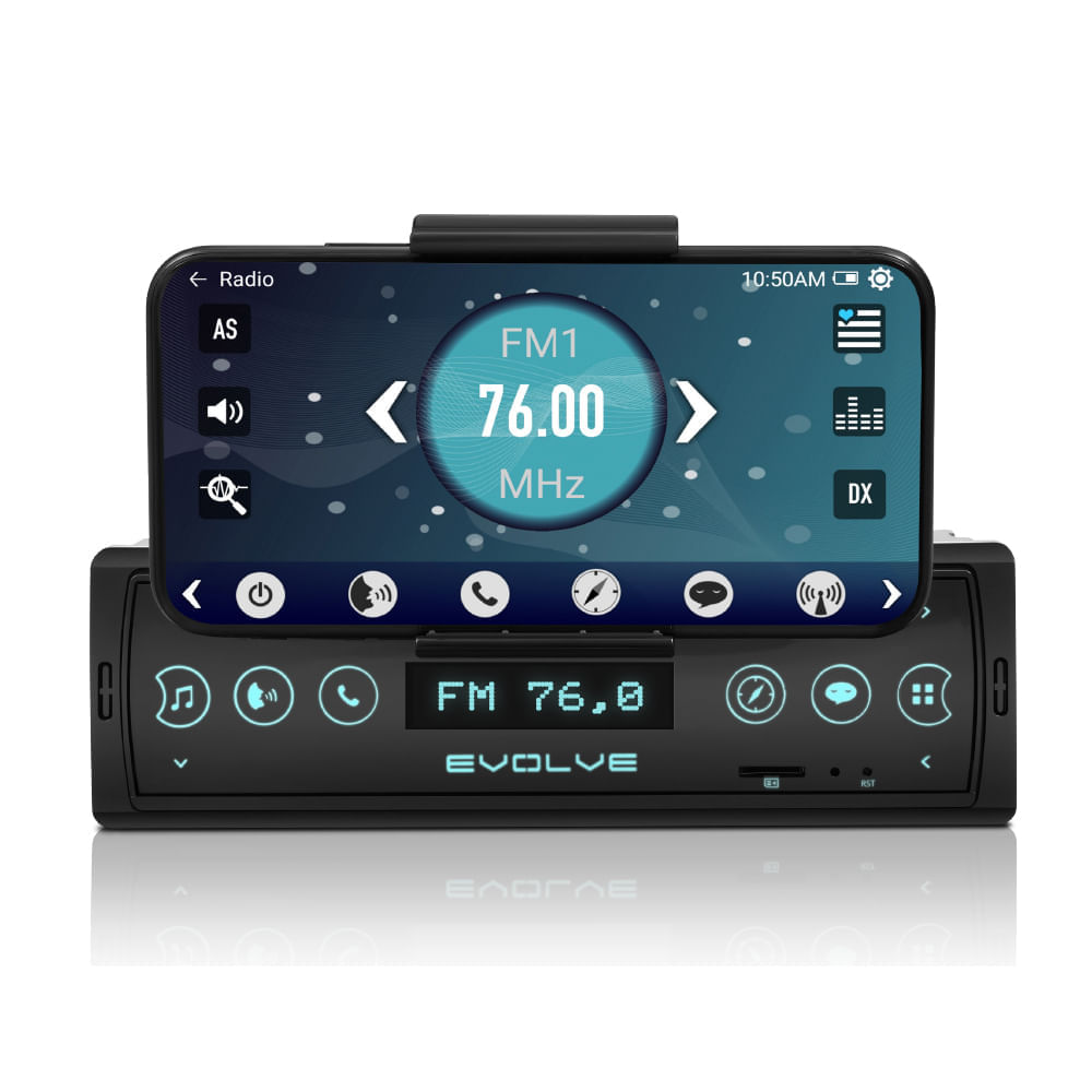 Som Automotivo Evolve Connect Bluetooth 4X35W Suporte p/ Smartphone Rádio FM Entrada USB - P3352 P3352
