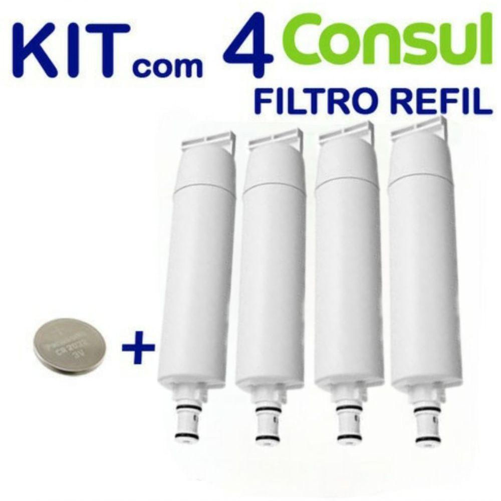 Kit 4 Filtro Refil Consul Para Purificador De Água Cpc34Ab