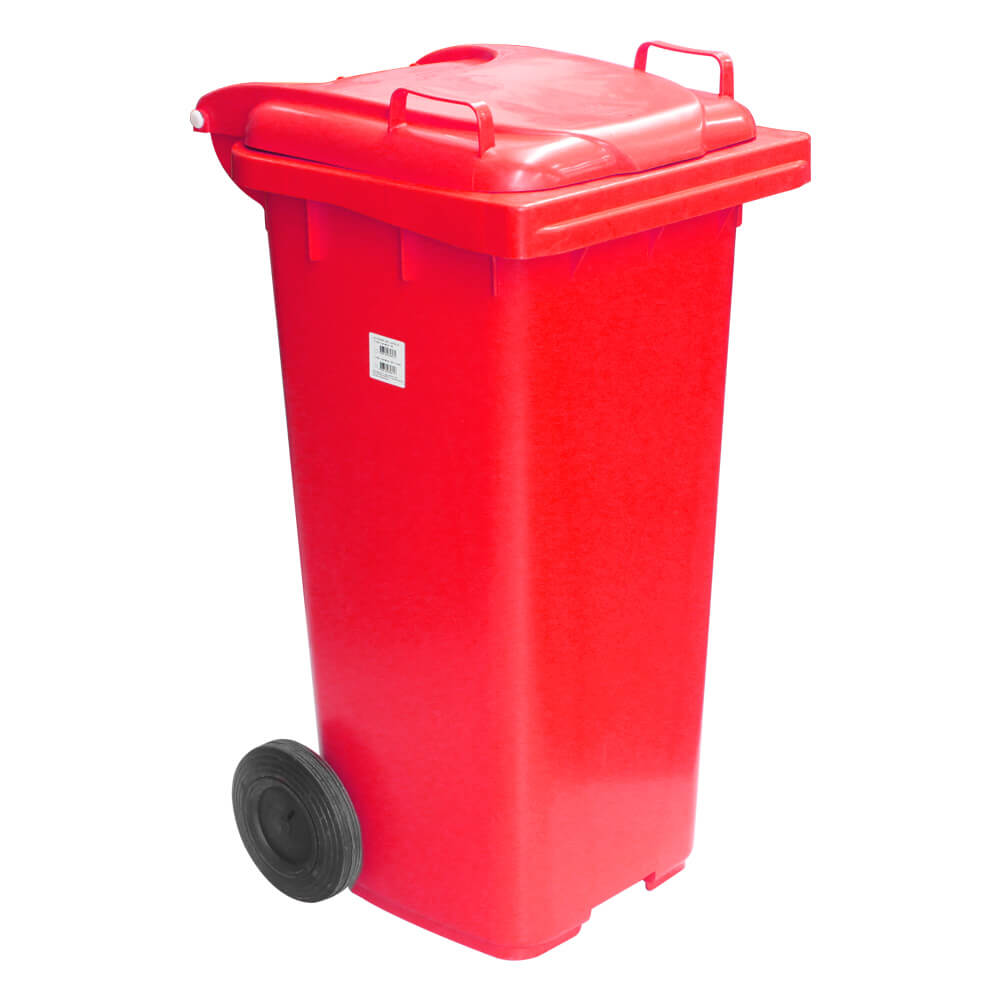 Contêiner de Lixo JSN em Plástico com Rodas 120 LT Vermelho