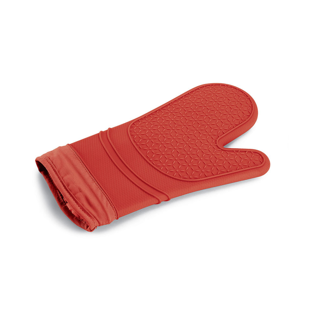Luva silicone com revestimento de tecido Hauskraft 33,5cm vermelha