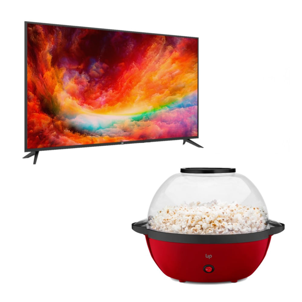 Combo Casa - Smart TV DLED 55 4K Linux e Pipoqueira Redonda 127v Vermelha - CE184K CE184K