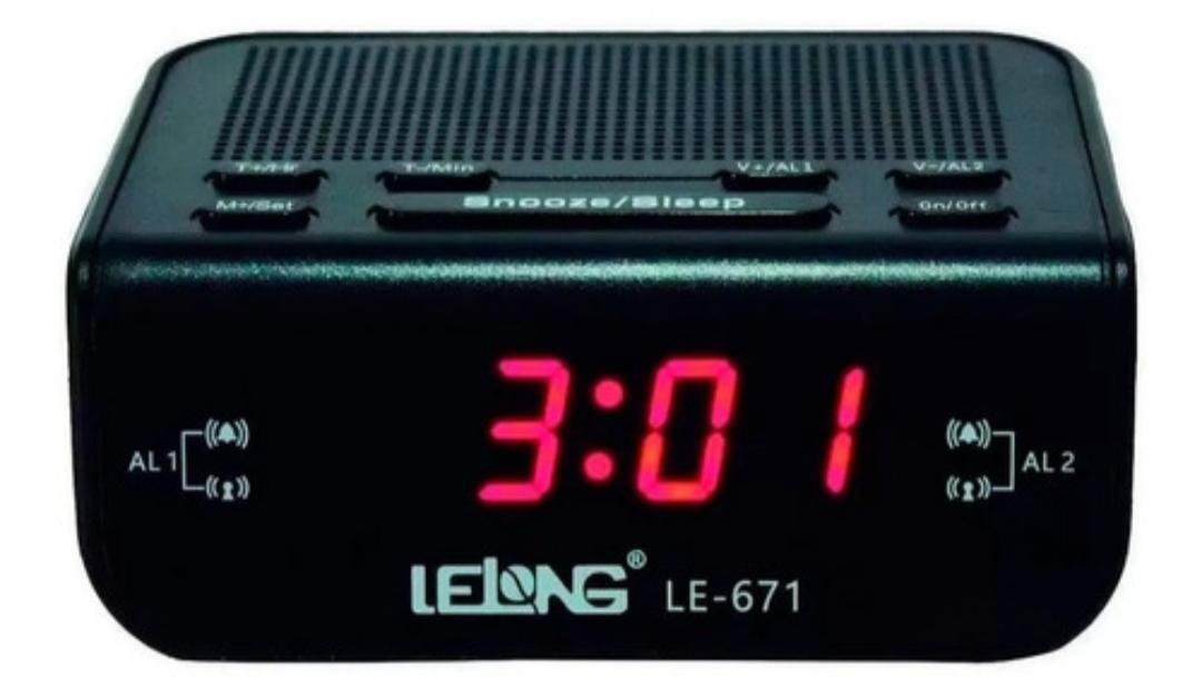 Rádio Relógio Digital De Mesa Despertador Lelong Le-671